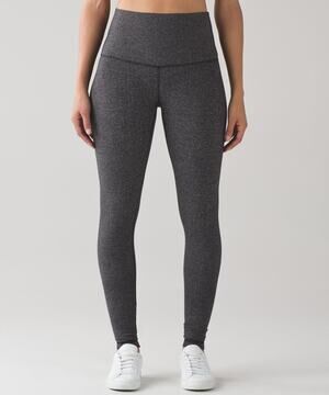 Lululemon Wunder Under Herringbone Pattern High Rise Activewear Leggings Black 6